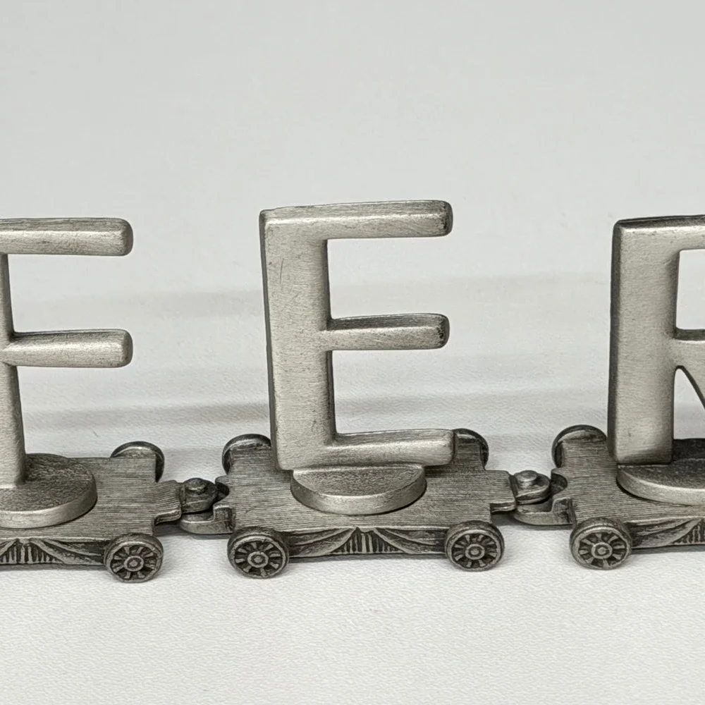 Fort Pewter Vintage #1 Golfer Miniature Train Set Collectible Desk Decor 9pc